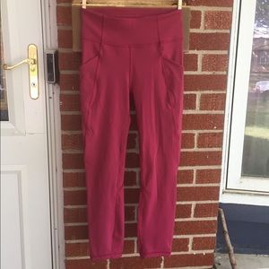 Lululemon Time to Sweat Crop 23” Size 4 Brick Rose